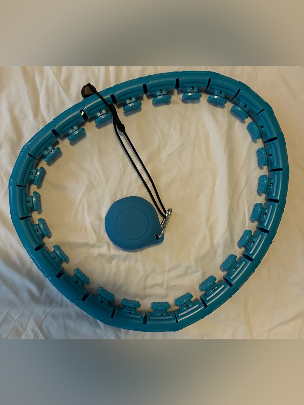 Adjustable Blue Fitness Hula Hoop - Detachable Massage Nodes